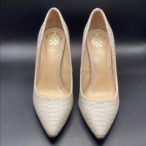 Vince Camuto Beige Textured Women's Heels